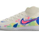 Chuteira Futsal Nike Phantom Luna Elite IC Branca, Azul e Rosa "Rainbow Pack"