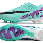 Chuteira Campo Nike Air Zoom Mercurial Vapor 15 Elite FG Verde e Roxa "Peak Ready Pack"