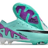 Chuteira Campo Nike Air Zoom Mercurial Vapor 15 Elite FG Verde e Roxa "Peak Ready Pack"