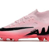 Chuteira Campo Nike Air Zoom Mercurial Vapor 15 Elite FG Rosa e Preto "Mad Brilliance Pack" Cano Alto