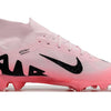 Chuteira Campo Nike Air Zoom Mercurial Vapor 15 Elite FG Rosa e Preto "Mad Brilliance Pack" Cano Alto