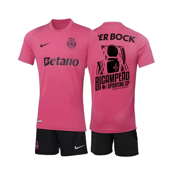 Kit de Criança - Sporting Edição Especial "Outubro Rosa" 24/25 - Edição Bicampeão
