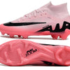 Chuteira Campo Nike Air Zoom Mercurial Vapor 15 Elite FG Rosa e Preto "Mad Brilliance Pack" Cano Alto