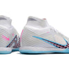 Chuteira Futsal Nike Air Zoom Mercurial Superfly 9 Elite IC Branca e Azul "Blast Pack"