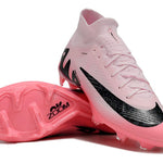 Chuteira Campo Nike Air Zoom Mercurial Vapor 15 Elite FG Rosa e Preto "Mad Brilliance Pack" Cano Alto