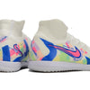 Chuteira Futsal Nike Phantom Luna Elite IC Branca, Azul e Rosa "Rainbow Pack"